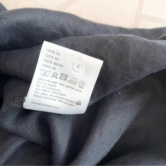 HOPE STOCKHOLM Elma SL Black Linen Button down Dress  Pockets Size 34 or Small - Picture 5 of 8